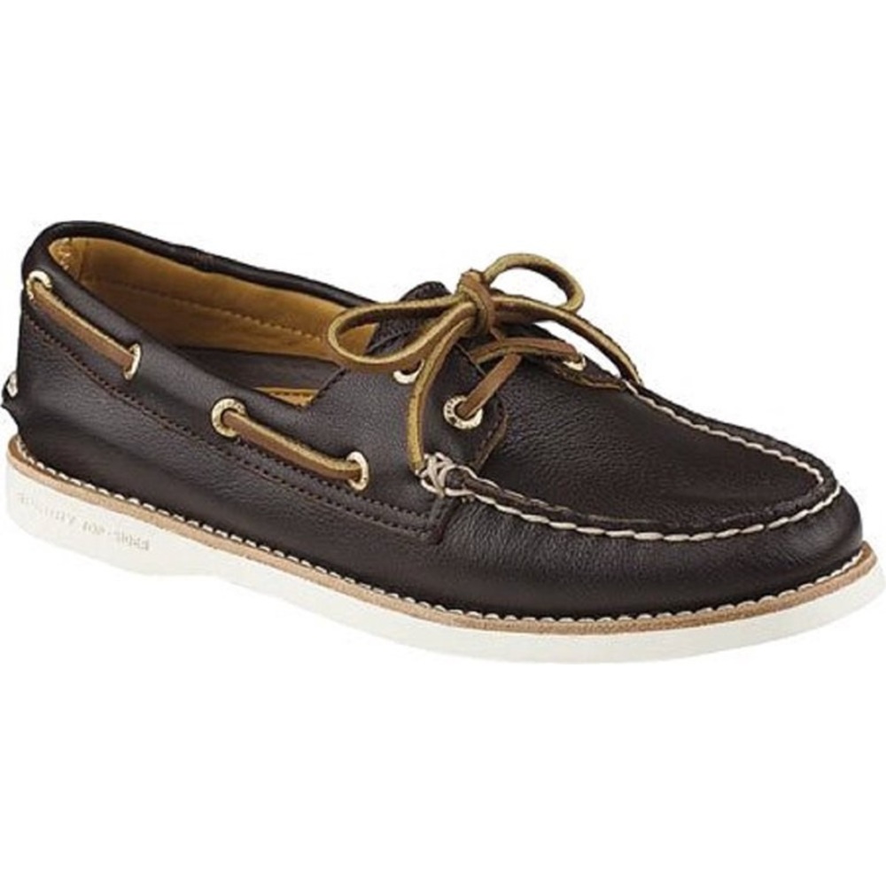 Sperry Top-Sider Dark Brown Leather Original 2-Eye PlushWave Boat Shoe - 9